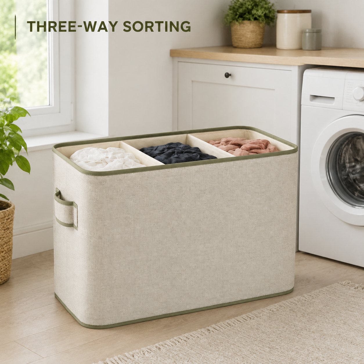 SortEase Triple Laundry Hamper