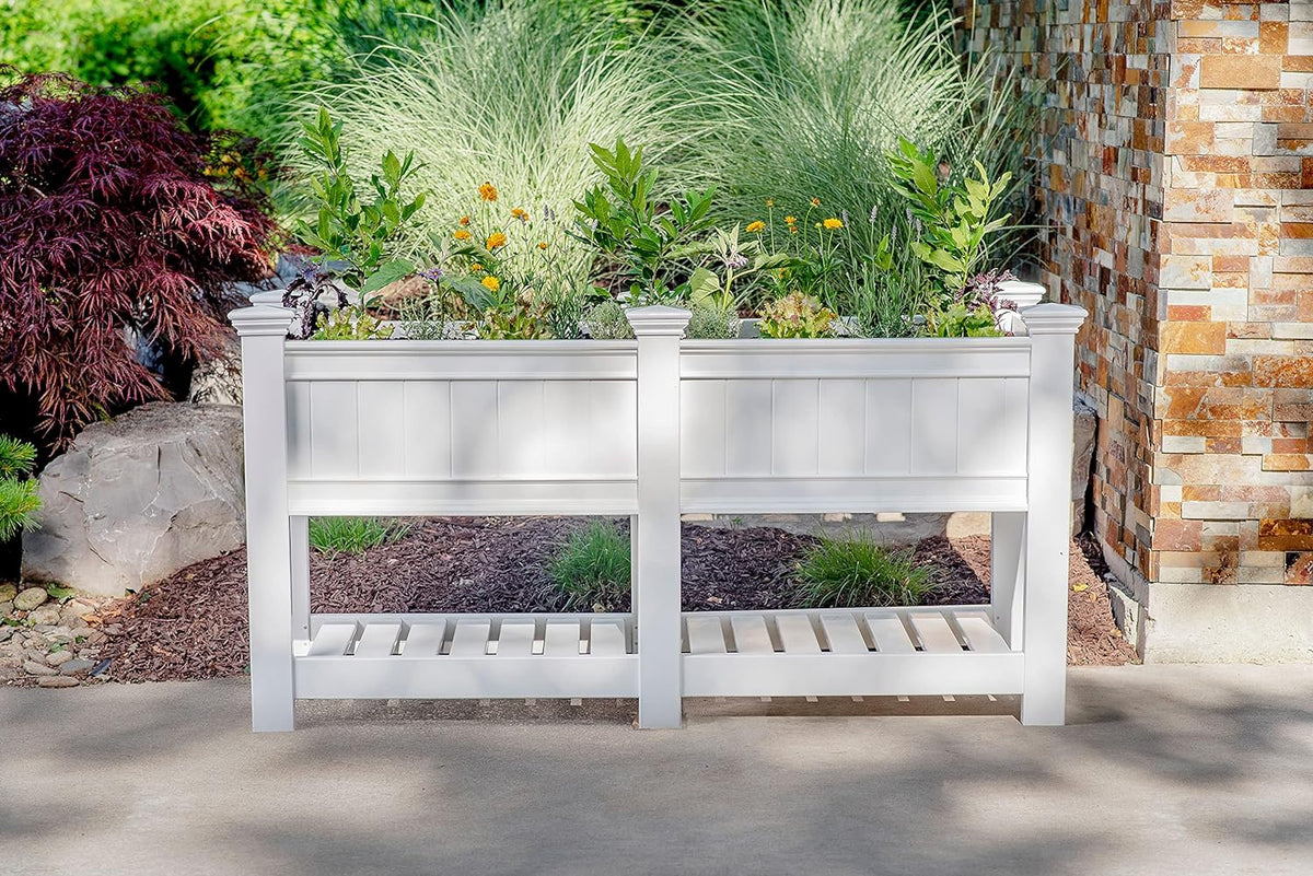Cambridge 68 5W X 24L Vinyl Raised Planter with Extension Kit