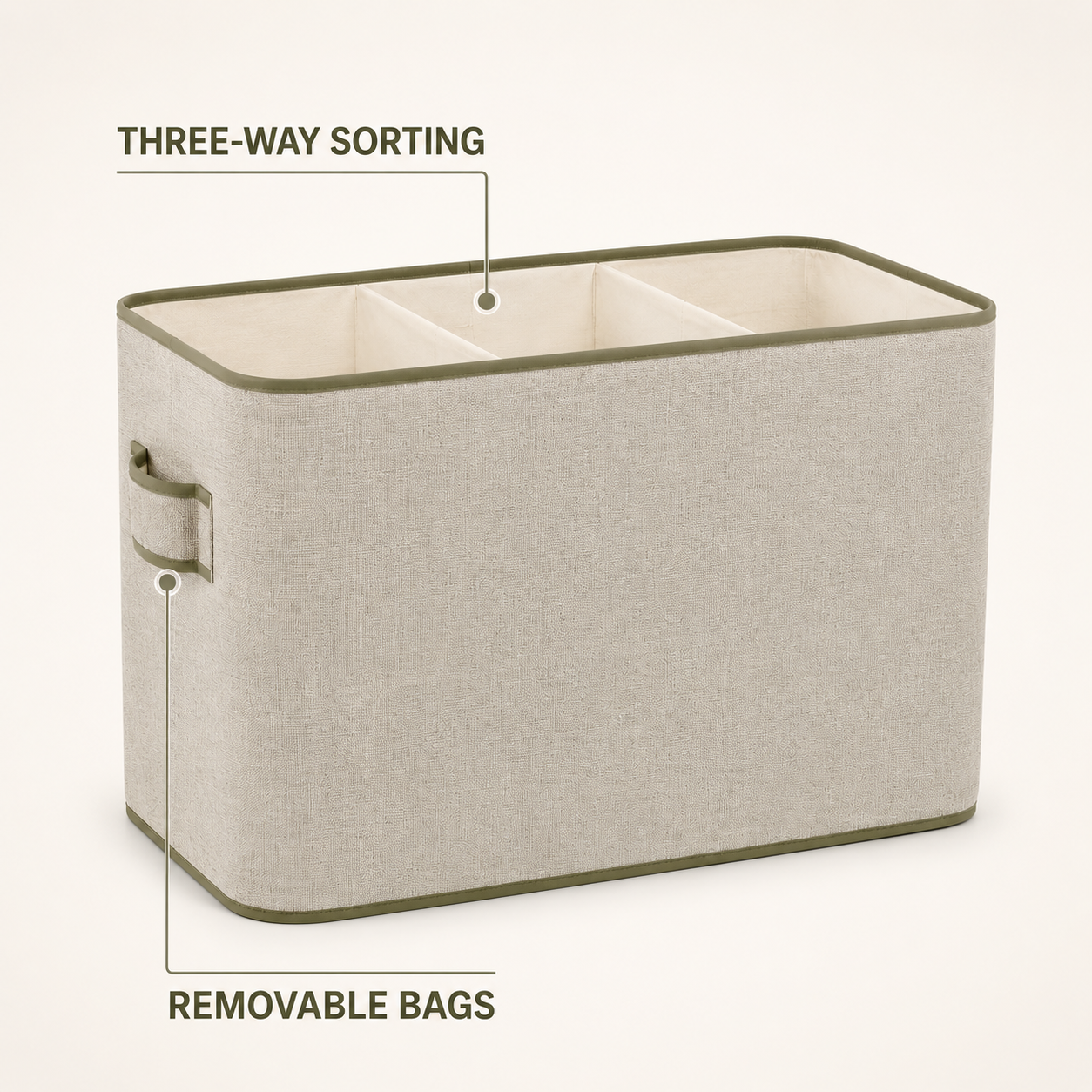 SortEase Triple Laundry Hamper