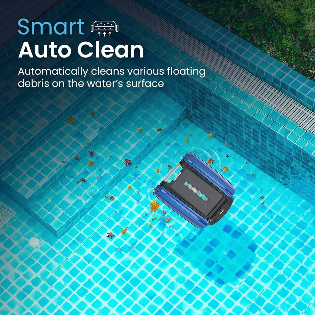 Betta Se Solar Powered Automatic Robotic Pool Surface Skimmer Cleaner with 30 Hour Continuous Cleaning Battery Power and Re Engineered Twin