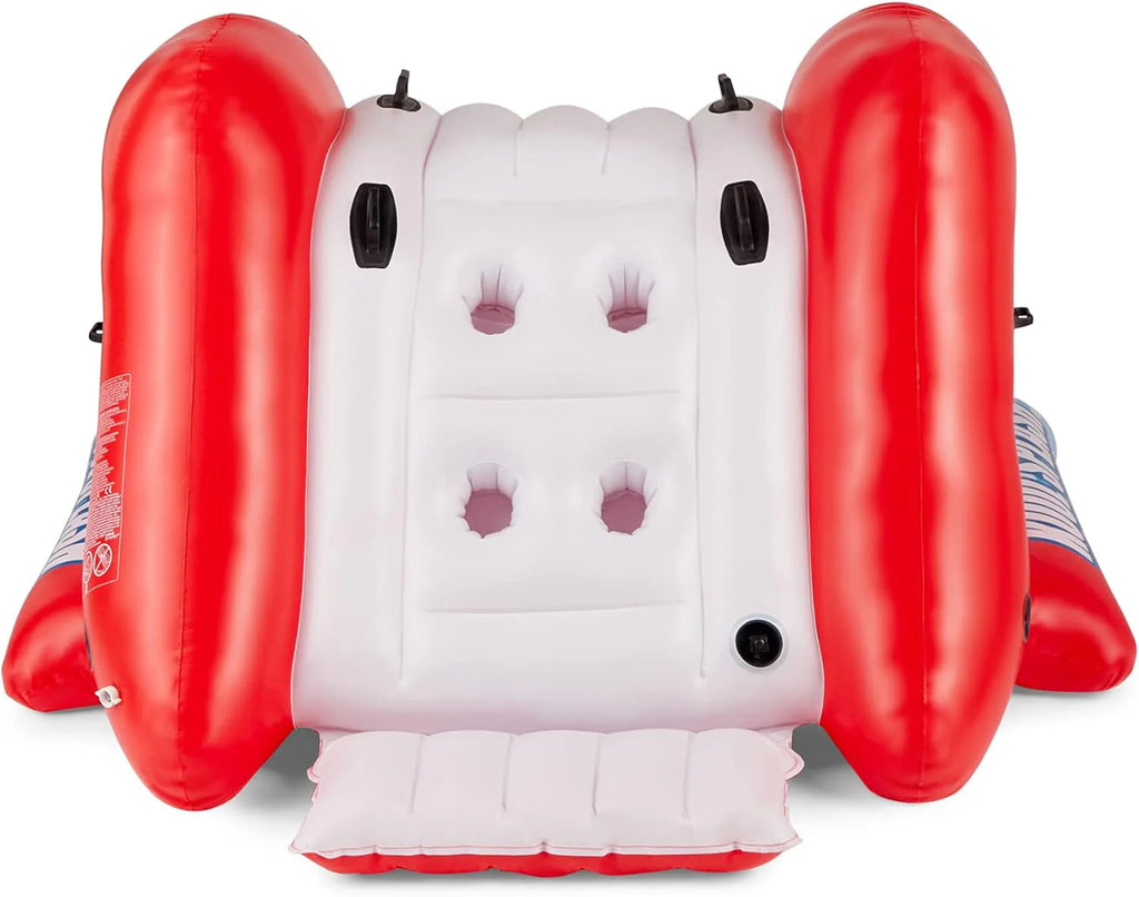 Inflatable Water Slide Swimming Pool Play Center with Built in Sprayers for Kids and Adults, Ages 6 and Up, Blue
