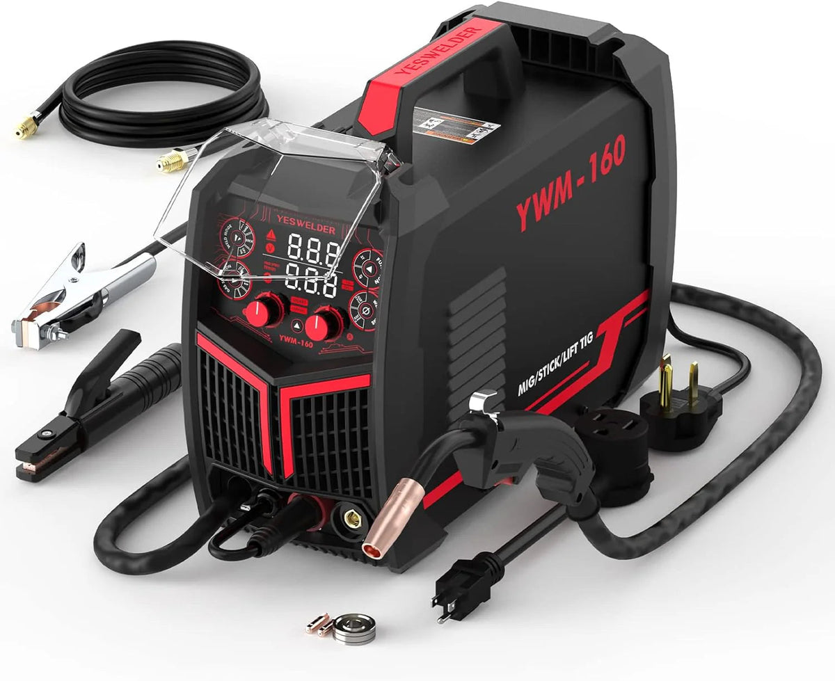 135AMP Mig WELDER,110V Flux Core Welder Flux Core Mig/lift Tig/stick 3-IN-1 Large LED Digital Display Welding Machine Igbt Inverter Welder