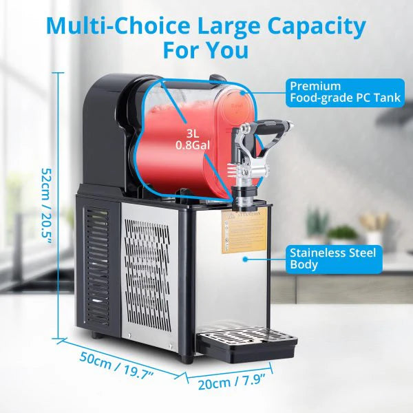 Commercial Slushie Machine 3L Stainless Steel Self-cleaning Slushy Maker for Frozen Drinks,snow Melting Ideal for Home,coffee…
