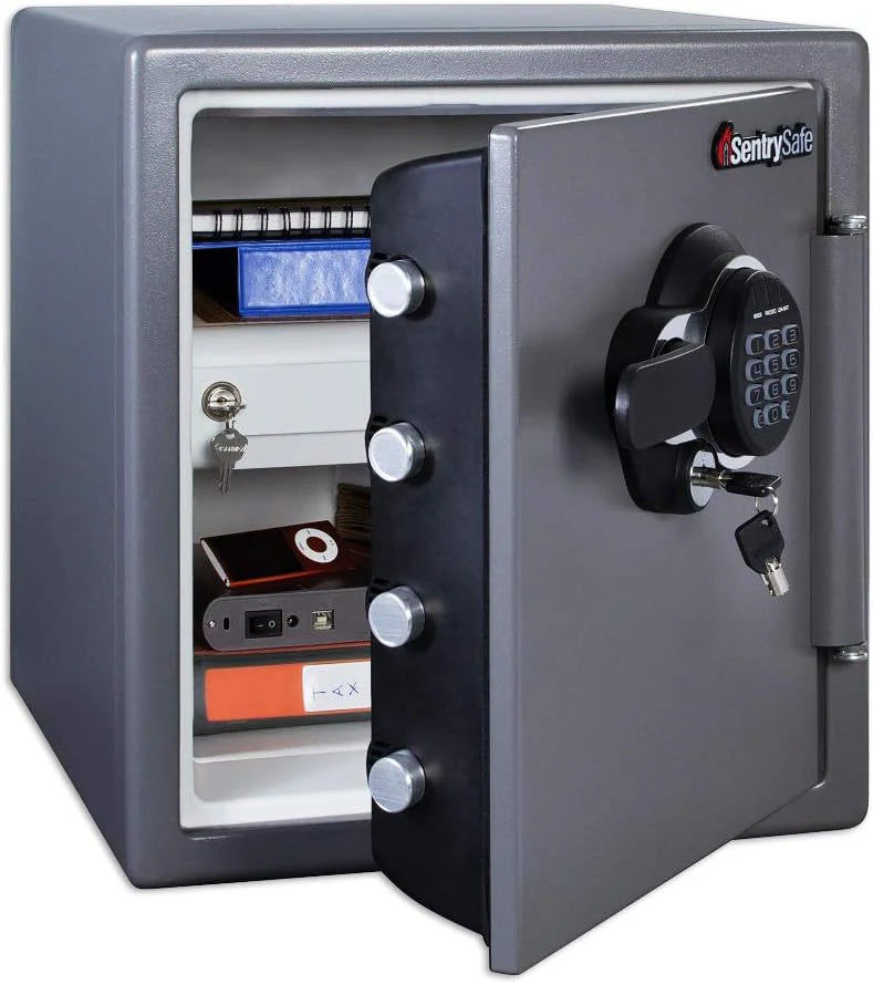 Key Lock Box, Outdoor Lock Box Bundle with Sentrysafe Fireproof and Waterproof Safe, 1.23 Cubic Feet