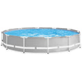 Above Ground Swimming Pool, 12' X 30", Prism Frame, Gray - Large Backyard Outdoor Round Summer Pool for Family, Easy Set Up, 24-INCH Deep…