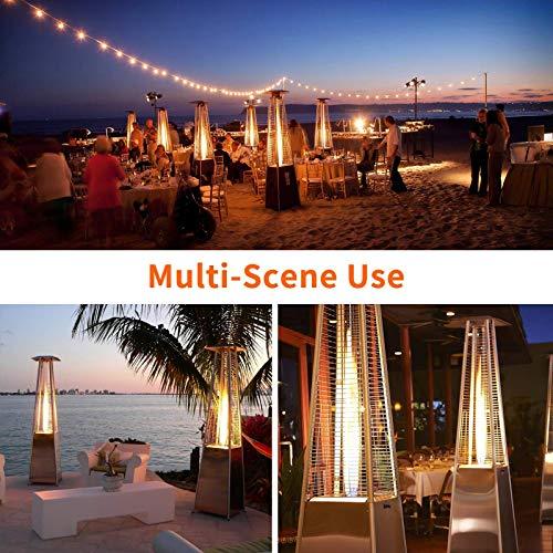 2 Sets 40,000 btu Propane Patio Heater, Standing Pyramid Outdoor Heaters
