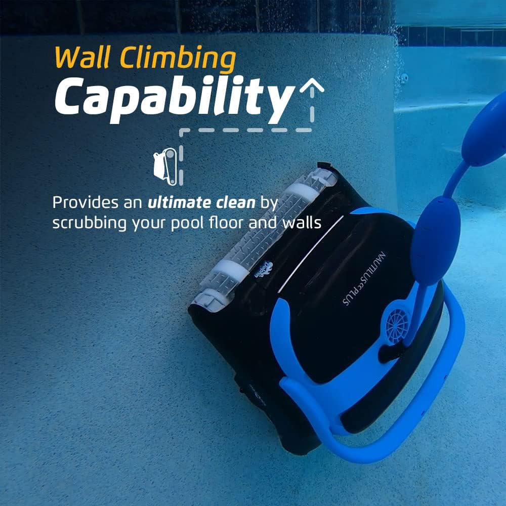 Wi-fi Automatic Robotic Pool Vacuum Cleaner, Always Cleaning, Never Charging, with Wall Climbing Scrubber Brush, Ideal for In-ground Pools…