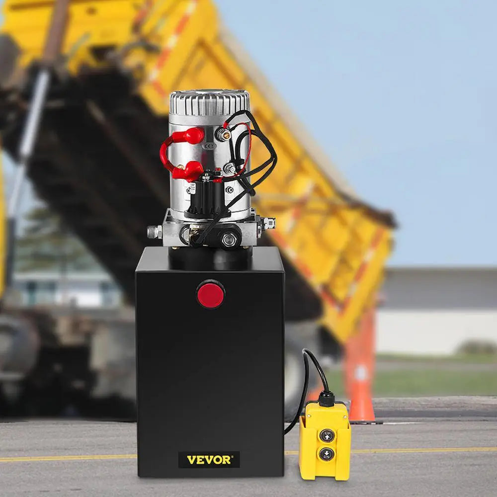 12 qt. 12-VOLT 3200 PSI Hydraulic Power Pump Electric Dump Trailer Pump with Steel Reservoir for Car Lift