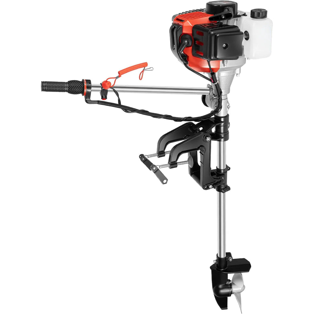 2.3HP 2 Stroke Outboard Motor, 52CC Marine Boat Motor with Air Cooling System, Manual Pull Start for Fishing Boats Water Motor Tools, Cdi…