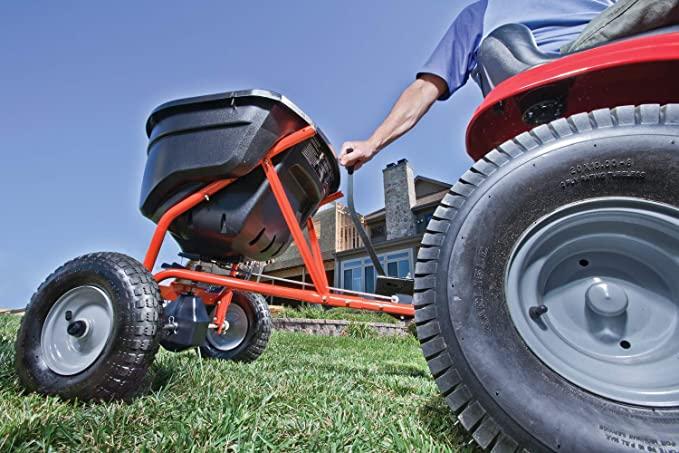 130-POUND Tow Behind Broadcast Spreader