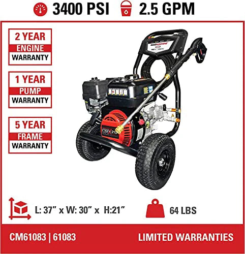 Cleaning Clean Machine 3400 PSI Gas Pressure Washer
