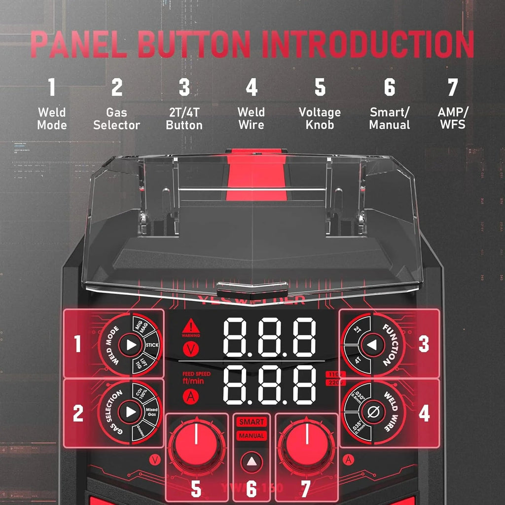 135AMP Mig WELDER,110V Flux Core Welder Flux Core Mig/lift Tig/stick 3-IN-1 Large LED Digital Display Welding Machine Igbt Inverter Welder