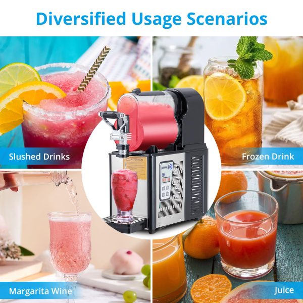 Commercial Slushie Machine 3L Stainless Steel Self-cleaning Slushy Maker for Frozen Drinks,snow Melting Ideal for Home,coffee…