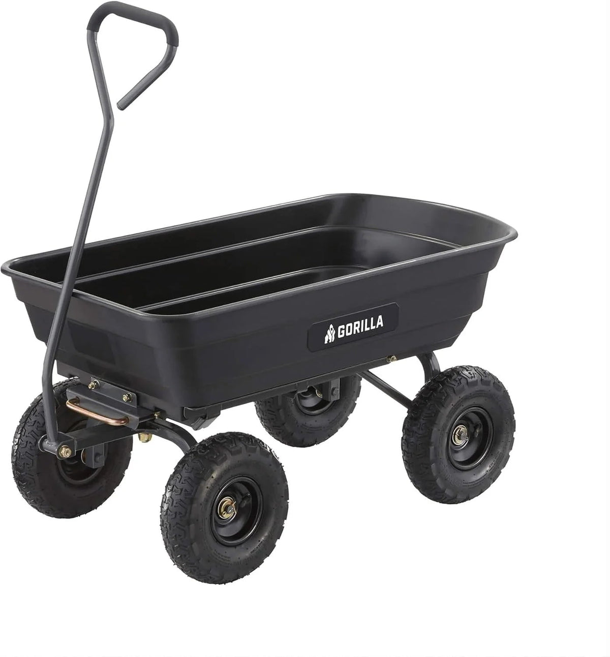 Heavy Duty Poly Utility Dump Wagon Garden Cart W/pneumatic Tires, 6 Cu ft - 1200 lb Capacity Outdoor Wheelbarrow for Yard, Landscaping &…