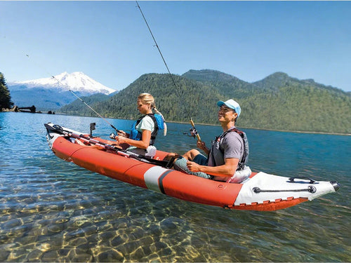 1-PERSON Inflatable Kayak with Paddles, Pump & Fishing Rod Holders