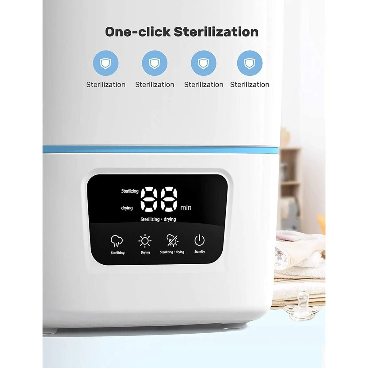 Luxury 3-IN-1 Baby Bottle Steam Sterilizer and Dryer with Lcd Screen