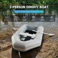 7.5FT Inflatable Dinghy Boat, 2 Person 660LB Transom Sport Tender Boat with Pump Aluminum Oars Floor, Heavy Duty Inflatable Raft Kayak for…