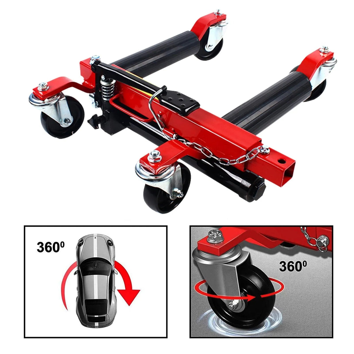 1500LB Hydraulic Positioning Car Wheel Dolly Jack Lift Auto Vehicle Moving Hoist