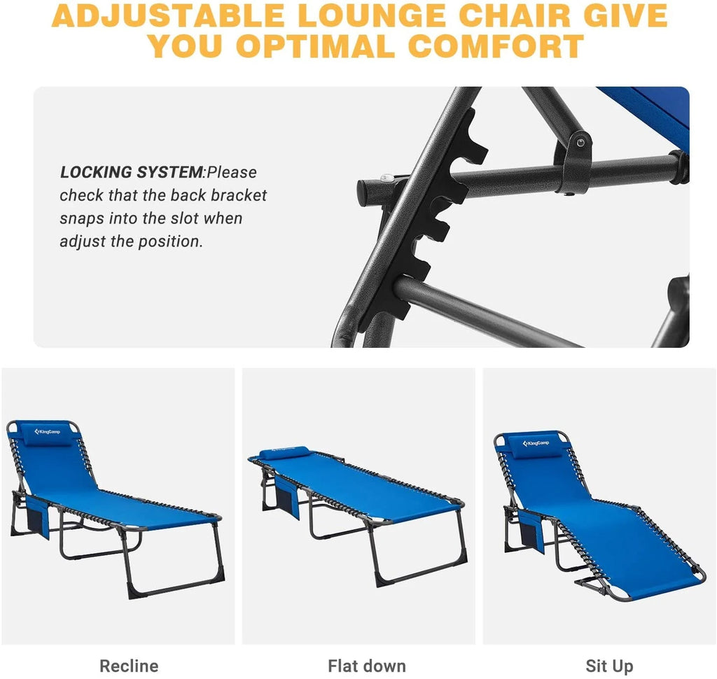 4-FOLD Outdoor Folding Chaise Lounge Chair for Beach