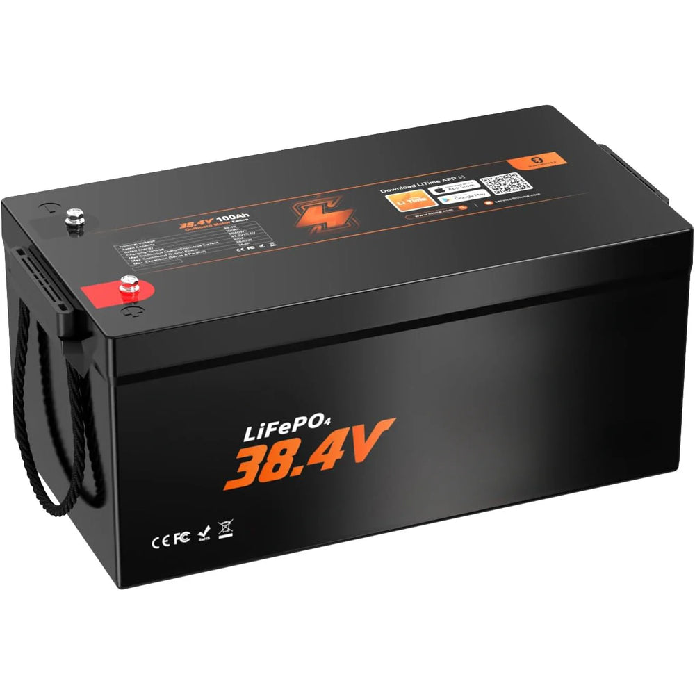 36V 100AH Obm Bluetooth Low-temp Protection LIFEPO4 Battery, Built-in 100A Bms, Deep Cycle Lithium Iron Phosphate Battery Perfect for…
