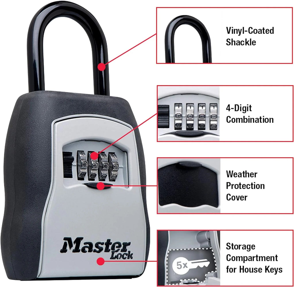 Key Lock Box, Outdoor Lock Box Bundle with Sentrysafe Fireproof and Waterproof Safe, 1.23 Cubic Feet