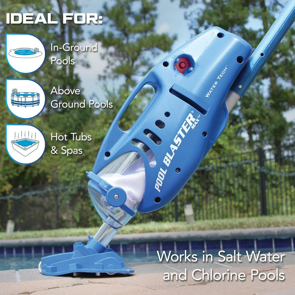 Cordless Pool Vacuum for Deep Cleaning & Strong Suction, Handheld Rechargeable Swimming Pool Cleaner for Inground and Above Ground Pools,…