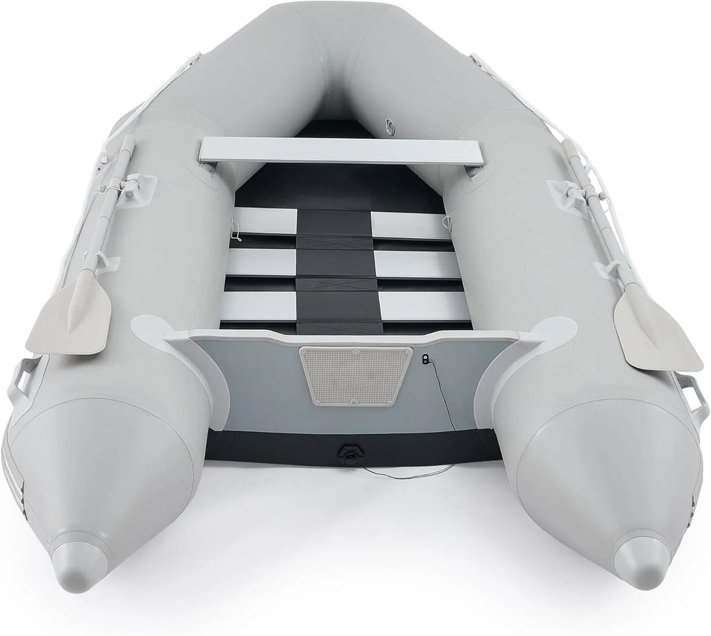 7.5FT Inflatable Dinghy Boat, 2 Person 660LB Transom Sport Tender Boat with Pump Aluminum Oars Floor, Heavy Duty Inflatable Raft Kayak for…
