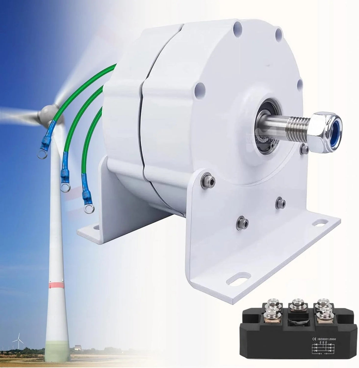 12000W Low Rpm Permanent Magnet Generator 12V 24V 48V 120V 220V Free Energy Gearless Permanent Magnet Generator Motor DIY for Wind Turbine w