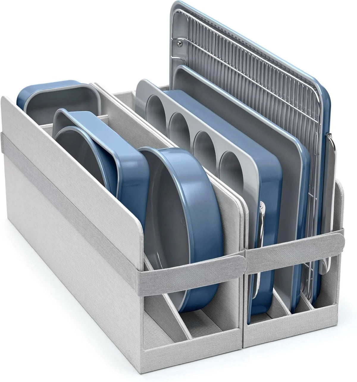 Nonstick Ceramic Bakeware Set (11 Pieces) - Baking Sheets, Assorted Baking Pans, Cooling Rack, & Storage - Aluminized Steel Body - Non…