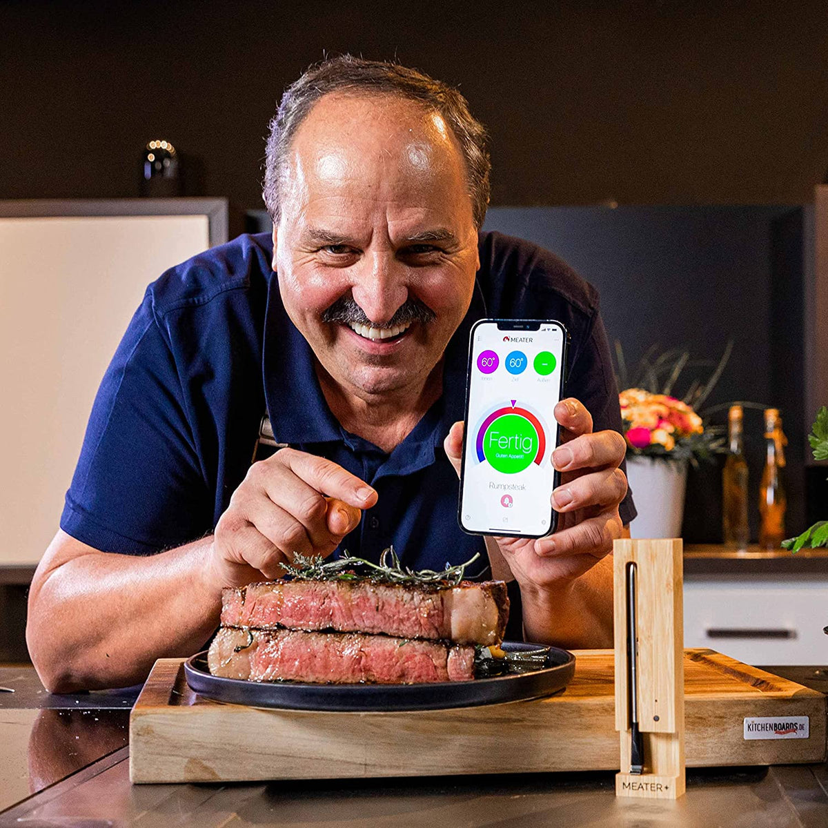 Smart Meat Thermometer with Bluetooth | 165FT Wireless Range | for the Oven, Grill, Kitchen, Bbq, Smoker, Rotisserie