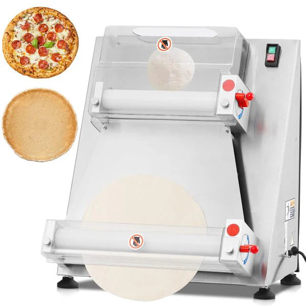 Commercial Pizza Dough Roller Sheeter, Max 16, Automatic 370W Electric Pizza Dough Roller, Stainless Steel, Suitable for Noodle, Pizza Bread…