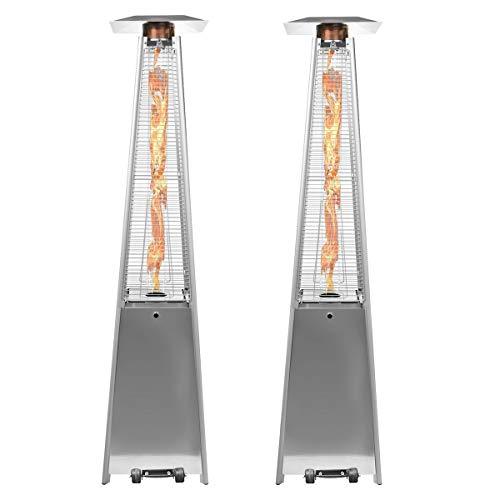 2 Sets 40,000 btu Propane Patio Heater, Standing Pyramid Outdoor Heaters