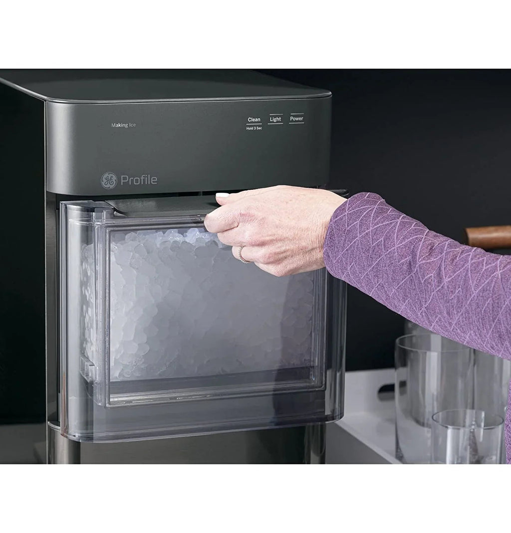 Countertop Nugget Ice Maker | Ice Machine with Wifi Connectivity | Smart Home Kitchen Essentials | Black Stainless
