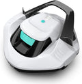 Cordless Robotic Pool Cleaner, Pool Vacuum Lasts 90 Mins, LED Indicator, Self-parking, Ideal for Above/in-ground Flat Pools Up to 40 Feet -…