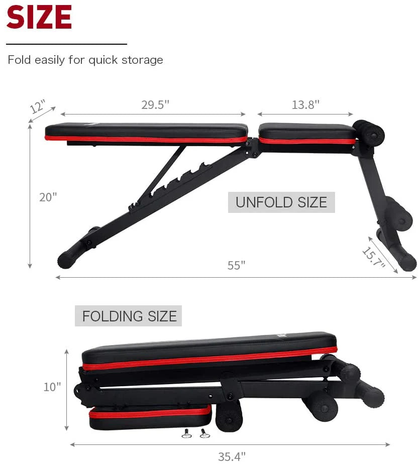 Adjustable Weight Bench Full Body Workout Multi-purpose