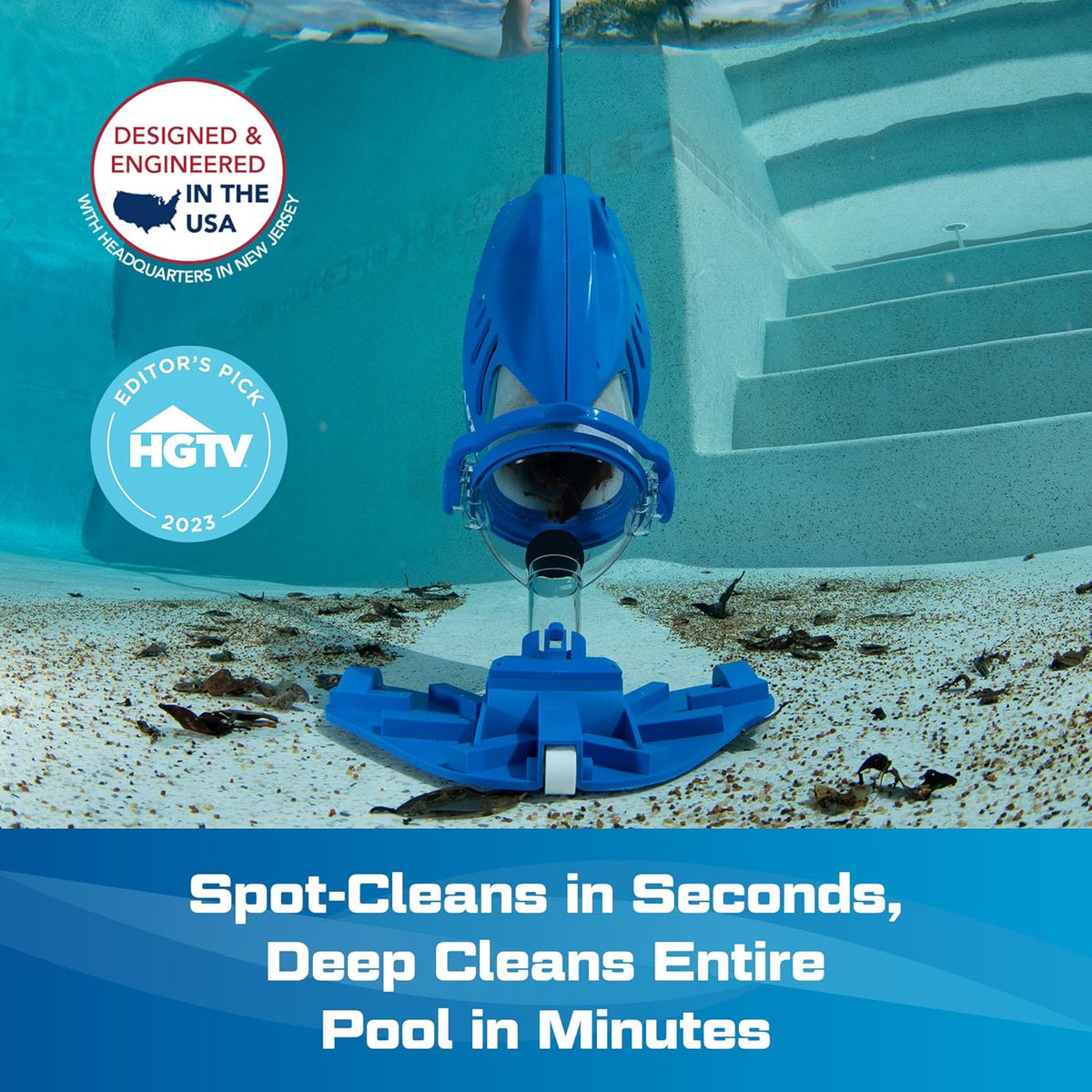 Cordless Pool Vacuum for Deep Cleaning & Strong Suction, Handheld Rechargeable Swimming Pool Cleaner for Inground and Above Ground Pools,…