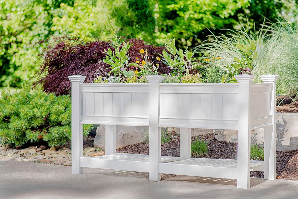 Cambridge 68 5W X 24L Vinyl Raised Planter with Extension Kit