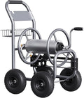 Hose Reel Cart, Hose Cart with Wheels Heavy Duty, Industrial Hose Reels for Outside, 250-FEET of 5/8" Hose Capacity, Hose Guide…