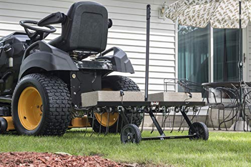 48-INCH Tine Tow Dethatcher,black,medium