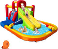 Bounce House Inflatable Water Slide for Kids, Water Park with Splash Pool, Double Cannon, 2 Climbing Walls, Obstacles, Blow Up Jumping…