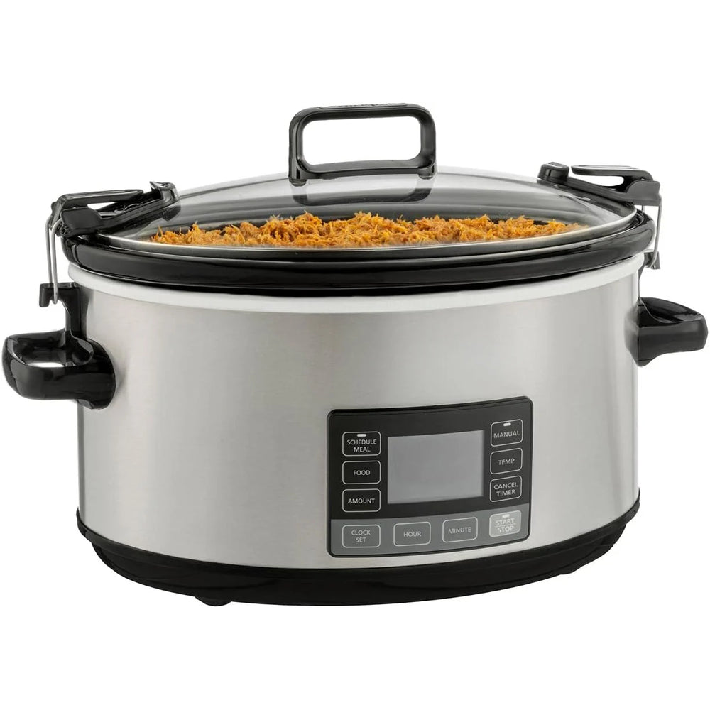 7 quart Portable Programmable Slow Cooker with Timer and Locking Lid