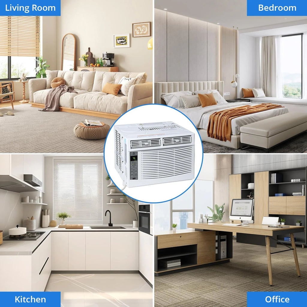 Window Air Conditioner with Reusable Filter & Controls, 6000 btu 115V~, Suitable for 250 Sq.ft