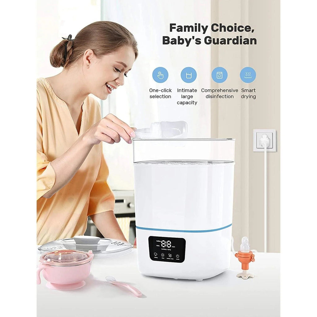 Luxury 3-IN-1 Baby Bottle Steam Sterilizer and Dryer with Lcd Screen