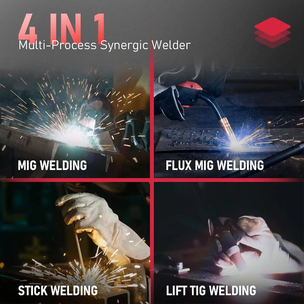 135AMP Mig WELDER,110V Flux Core Welder Flux Core Mig/lift Tig/stick 3-IN-1 Large LED Digital Display Welding Machine Igbt Inverter Welder