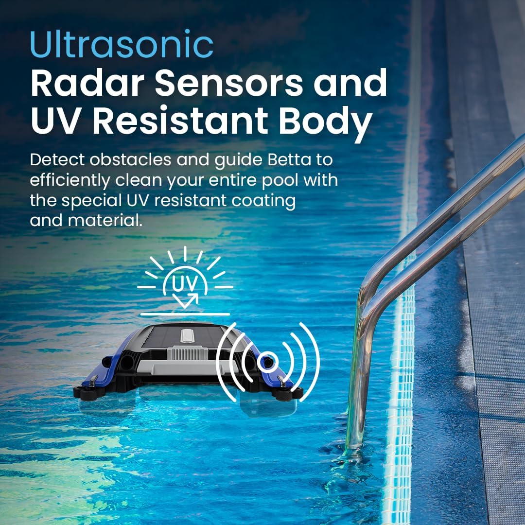 Betta Se Solar Powered Automatic Robotic Pool Surface Skimmer Cleaner with 30 Hour Continuous Cleaning Battery Power and Re Engineered Twin