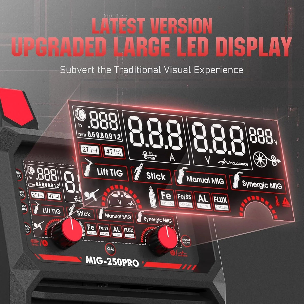 135AMP Mig WELDER,110V Flux Core Welder Flux Core Mig/lift Tig/stick 3-IN-1 Large LED Digital Display Welding Machine Igbt Inverter Welder