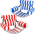 Pool Wave Pool Floats Chairs Adult, 2 Packs Heavy Duty Inflatable Swimming Pool Lounges, Fabric Floating Hammock, Kids Blow Up Pool Noodles,…