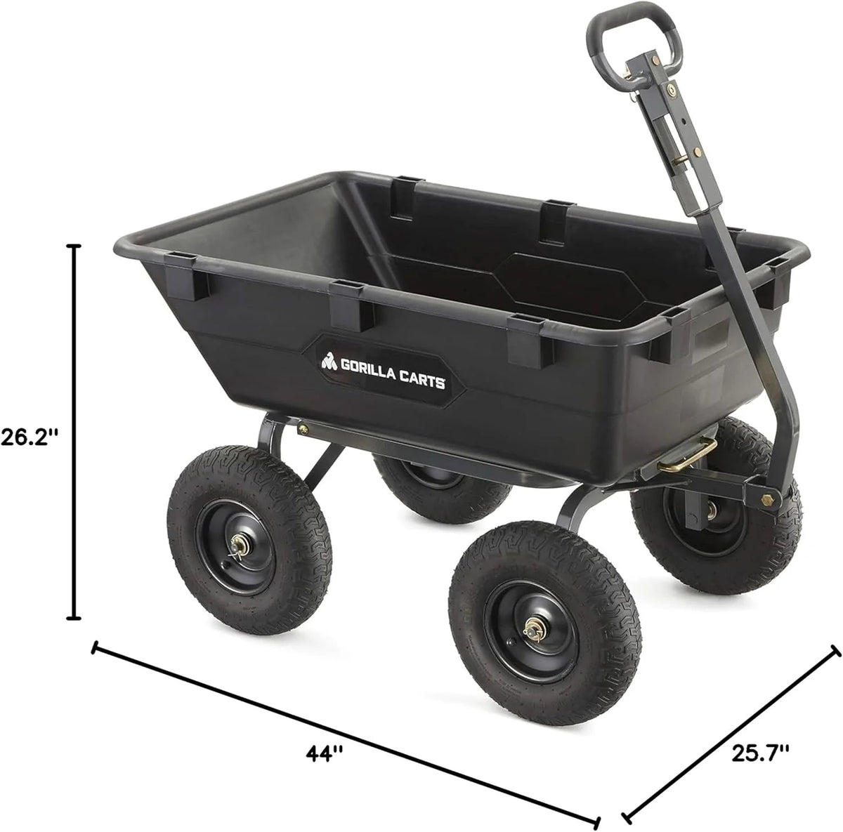 Heavy Duty Poly Utility Dump Wagon Garden Cart W/pneumatic Tires, 6 Cu ft - 1200 lb Capacity Outdoor Wheelbarrow for Yard, Landscaping &…