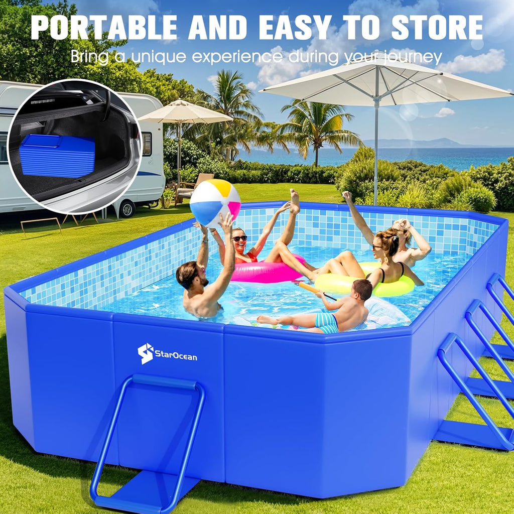 Foldable Pool, Large Non-inflatable Swimming Pool for Kids,adult Collapsible Pools Hard Plastic Shell, Oversized Thickened,portable Folding…