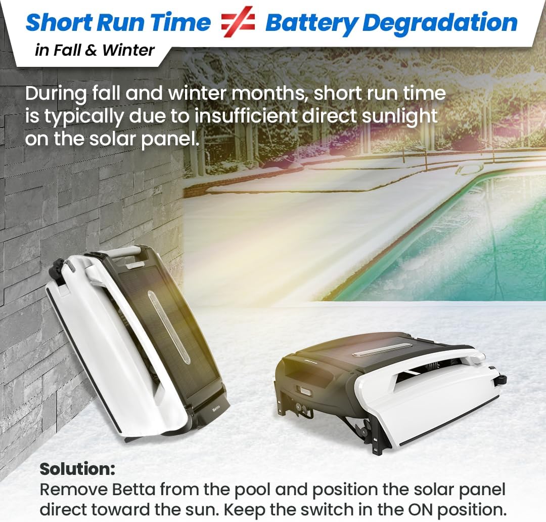 Betta Se Solar Powered Automatic Robotic Pool Surface Skimmer Cleaner with 30 Hour Continuous Cleaning Battery Power and Re Engineered Twin